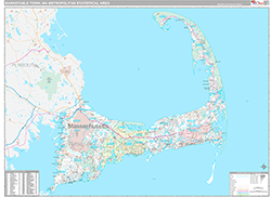 Barnstable Town Metro Area Wall Map Premium Style 2026